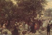 Adolph von Menzel Afternoon in the Tuileries Garden (nn02) France oil painting reproduction